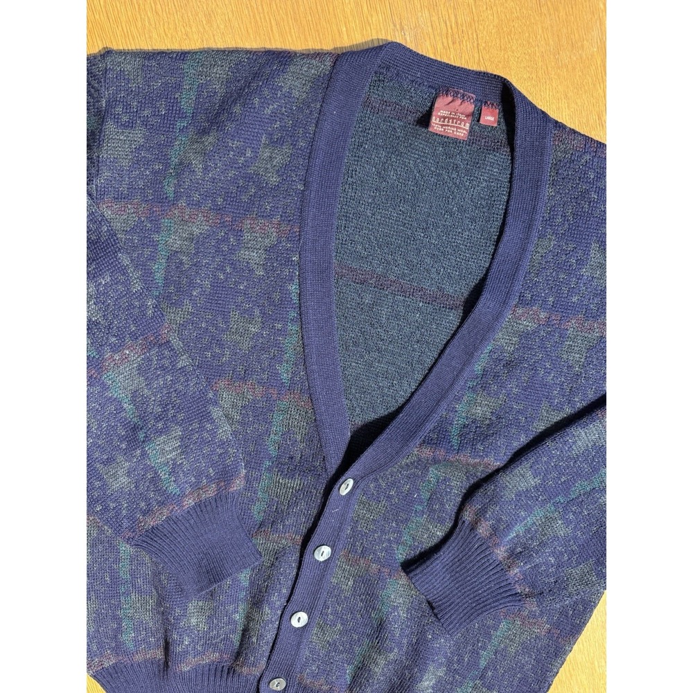 Nordstrom Men's Blue Green Patterned Cardigan Sweater